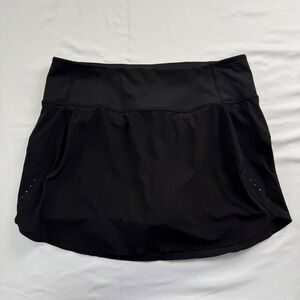 Athleta Run With It 14" Skort Black Womens M Active Running Skirt Athleisure